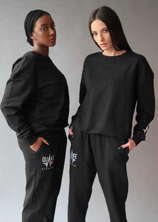 Q-One Women Sweater & Sweatpants (Black)